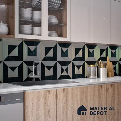 Moroccan Wall & Floor Tile TL 06903 2 ft x 2 ft Vitrified Carving Matte Finish - 9 mm | Suitable For Kitchen, Bathroom, Balcony | Please Expect a Slight Variation of Pattern