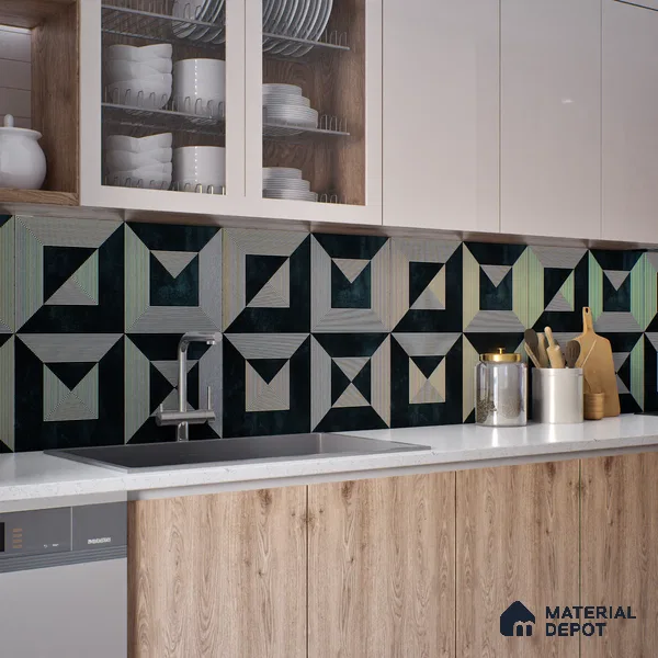 Moroccan Wall & Floor Tile TL 06903 2 ft x 2 ft Vitrified Carving Matte Finish - 9 mm | Suitable For Kitchen, Bathroom, Balcony | Please Expect a Slight Variation of Pattern