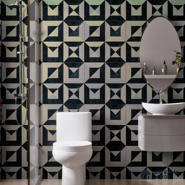Moroccan Wall & Floor Tile TL 06903 2 ft x 2 ft Vitrified Carving Matte Finish - 9 mm | Suitable For Kitchen, Bathroom, Balcony | Please Expect a Slight Variation of Pattern