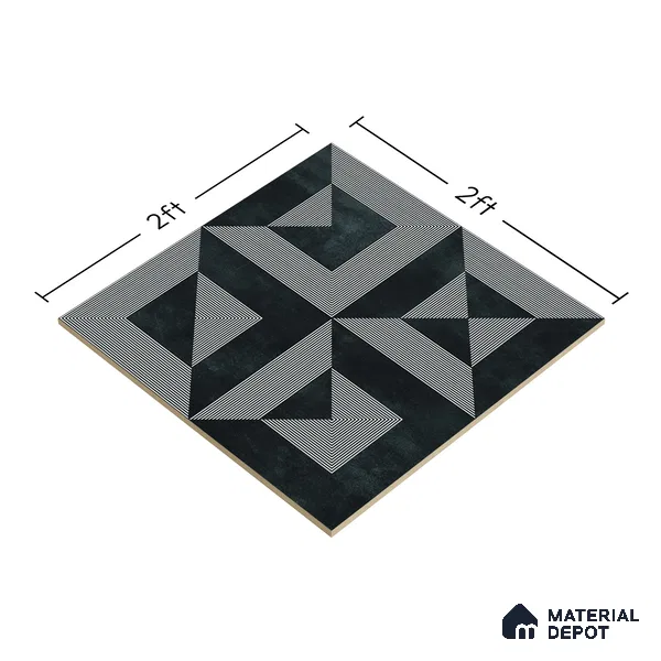 Moroccan Wall & Floor Tile TL 06903 2 ft x 2 ft Vitrified Carving Matte Finish - 9 mm | Suitable For Kitchen, Bathroom, Balcony | Please Expect a Slight Variation of Pattern