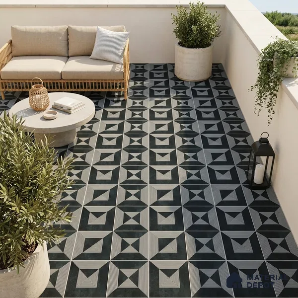 Moroccan Wall & Floor Tile TL 06903 2 ft x 2 ft Vitrified Carving Matte Finish - 9 mm | Suitable For Kitchen, Bathroom, Balcony | Please Expect a Slight Variation of Pattern