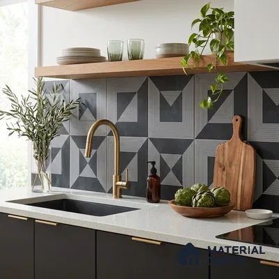 Moroccan Wall & Floor Tile TL 06903 2 ft x 2 ft Vitrified Carving Matte Finish - 9 mm | Suitable For Kitchen, Bathroom, Balcony | Please Expect a Slight Variation of Pattern
