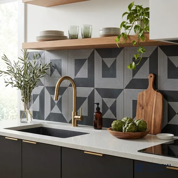 Moroccan Wall & Floor Tile TL 06903 2 ft x 2 ft Vitrified Carving Matte Finish - 9 mm | Suitable For Kitchen, Bathroom, Balcony | Please Expect a Slight Variation of Pattern