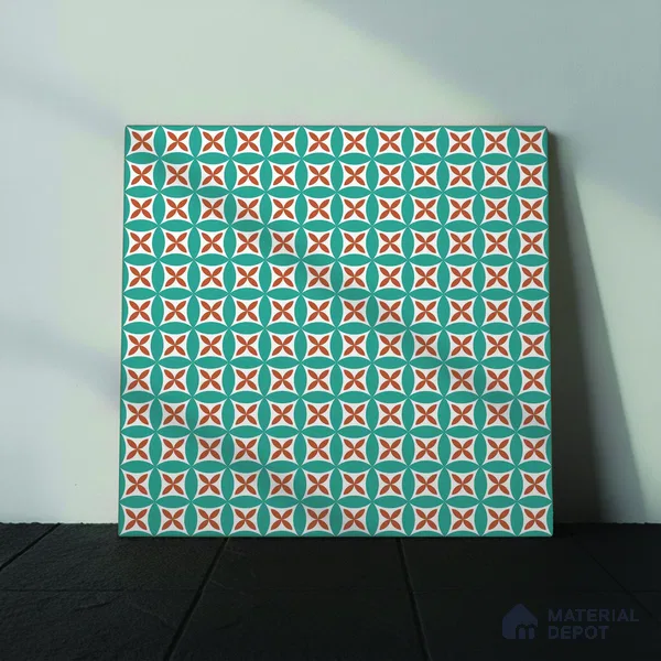 Blue Wall & Floor Tile TL 06905 2 ft x 2 ft Vitrified Carving Matte Finish - 9 mm | Suitable for Living Room, Bedroom, Bathroom