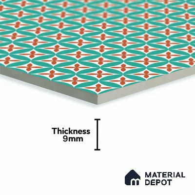 Blue Wall & Floor Tile TL 06905   2 ft x 2 ft Vitrified Carving Matte Finish - 9 mm | Suitable for Living Room, Bedroom, Bathroom