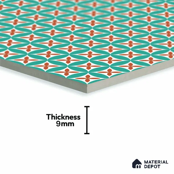 Blue Wall & Floor Tile TL 06905 2 ft x 2 ft Vitrified Carving Matte Finish - 9 mm | Suitable for Living Room, Bedroom, Bathroom