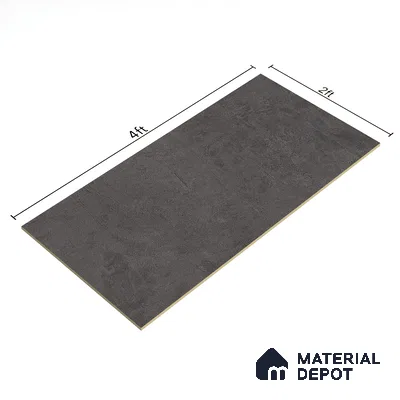 Black Rustic Wall & Floor Tile TL 06906 4 ft x 2 ft Vitrified Carving Matte Finish - 9 mm | 6 Random Design | Suitable for Living Room, Bedroom, Bathroom