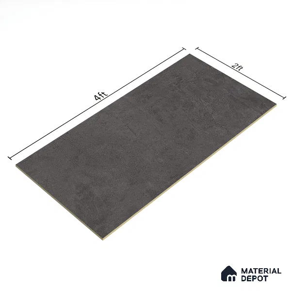 Black Rustic Wall & Floor Tile TL 06906 4 ft x 2 ft Vitrified Carving Matte Finish - 9 mm | 6 Random Design | Suitable for Living Room, Bedroom, Bathroom