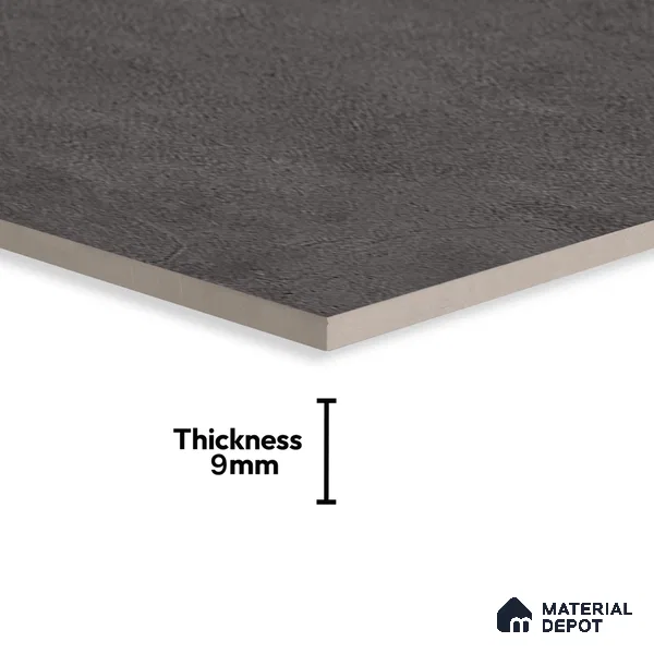 Black Rustic Wall & Floor Tile TL 06906 4 ft x 2 ft Vitrified Carving Matte Finish - 9 mm | 6 Random Design | Suitable for Living Room, Bedroom, Bathroom