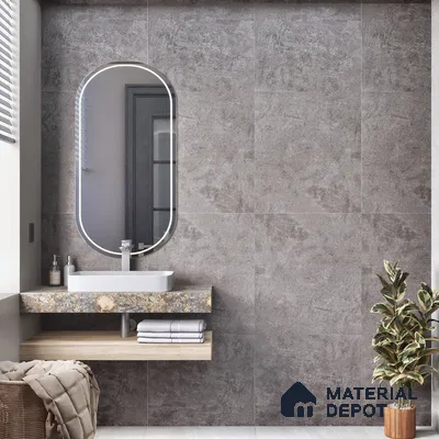 Black Rustic Wall & Floor Tile TL 06906 4 ft x 2 ft Vitrified Carving Matte Finish - 9 mm | 6 Random Design | Suitable for Living Room, Bedroom, Bathroom