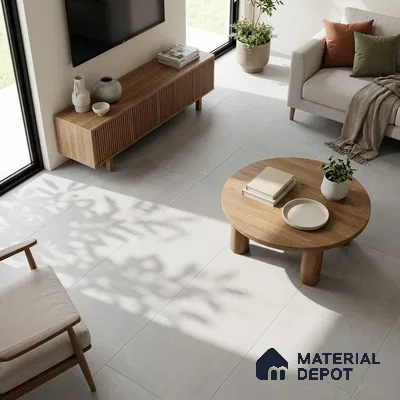Cement Wall & Floor Tile TL 06907 Dove Grey 4 ft x 2 ft Matte Finish Vitrified Tile - 9 mm | 6 Random Design | Suitable For Living Room, Hall, Bedroom