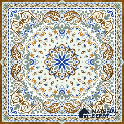 Moroccan Wall & Floor Tile TL 06908   2 ft x 2 ft Vitrified Carving Matte Finish - 9 mm | Suitable For Kitchen, Bedroom, Dining Area | Please Expect a Slight Variation of Pattern