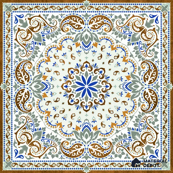 Moroccan Wall & Floor Tile TL 06908 2 ft x 2 ft Vitrified Carving Matte Finish - 9 mm | Suitable For Kitchen, Bedroom, Dining Area | Please Expect a Slight Variation of Pattern