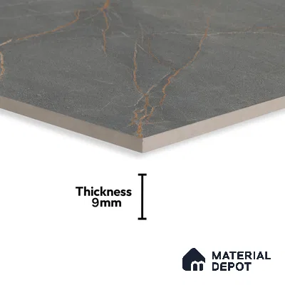 Marble Fior di Bosco Wall & Floor Tile TL 06911 Slate Grey 4 ft x 2 ft Matte Finish Vitrified Tile - 9 mm | 6 Random Designs | Suitable For Living Room, Bedroom, Kitchen