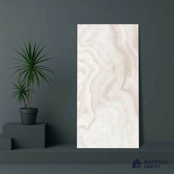 Marble Wall & Floor Tile TL 06912 Beige 4 ft x 2 ft Matte Finish Vitrified Tile - 9 mm | 8 Random Designs | Suitable For Living Room, Bedroom, Kitchen