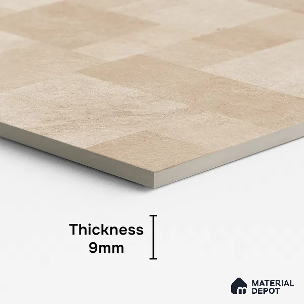 Beige Stacked Stone Floor & Wall Tile TL 06916 Prestige Evardo Crema 2 ft x 4 ft Vitrified Carving Matte Finish - 9 mm | 4 Random Design | Suitable for Living Room, Bedroom, Bathroom