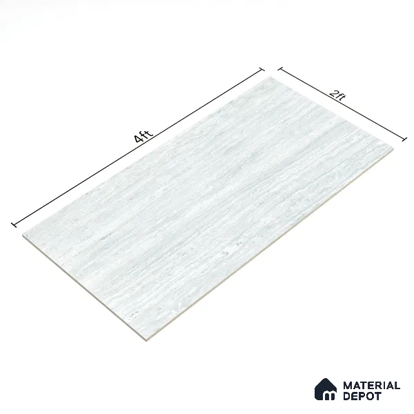 Stone Grey Marble Floor & Wall Tile TL 06920 Prestige 2 ft x 4 ft Vitrified Carving Matte Finish - 9 mm | 6 Random Design | Suitable for Living Room, Bathroom & Office