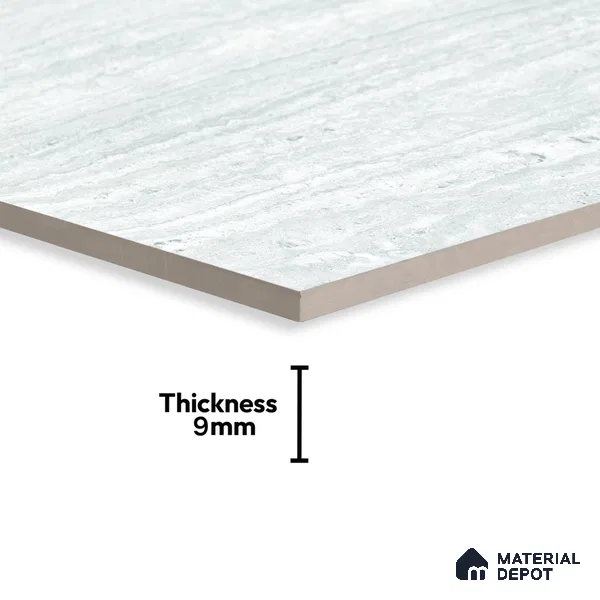 Stone Grey Marble Floor & Wall Tile TL 06920 Prestige 2 ft x 4 ft Vitrified Carving Matte Finish - 9 mm | 6 Random Design | Suitable for Living Room, Bathroom & Office