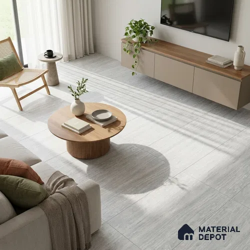 Stone Grey Marble Floor & Wall Tile TL 06920 Prestige 2 ft x 4 ft Vitrified Carving Matte Finish - 9 mm | 6 Random Design | Suitable for Living Room, Bathroom & Office