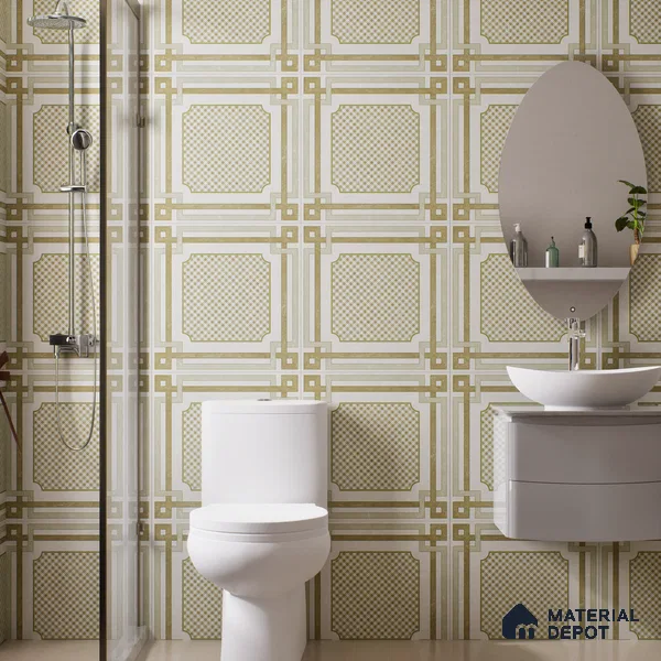 Beige Moroccan Wall & Floor Tile TL 06922 2 ft x 2 ft Vitrified Carving Matte Finish - 9 mm | Suitable For Kitchen, Bedroom, Dining Area | Please Expect a Slight Variation of Pattern