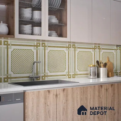 Beige Moroccan Wall & Floor Tile TL 06922 2 ft x 2 ft Vitrified Carving Matte Finish - 9 mm | Suitable For Kitchen, Bedroom, Dining Area | Please Expect a Slight Variation of Pattern