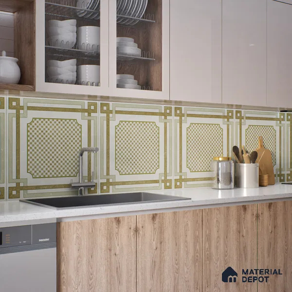 Beige Moroccan Wall & Floor Tile TL 06922 2 ft x 2 ft Vitrified Carving Matte Finish - 9 mm | Suitable For Kitchen, Bedroom, Dining Area | Please Expect a Slight Variation of Pattern