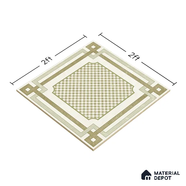 Beige Moroccan Wall & Floor Tile TL 06922 2 ft x 2 ft Vitrified Carving Matte Finish - 9 mm | Suitable For Kitchen, Bedroom, Dining Area | Please Expect a Slight Variation of Pattern