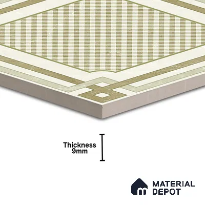 Beige Moroccan Wall & Floor Tile TL 06922 2 ft x 2 ft Vitrified Carving Matte Finish - 9 mm | Suitable For Kitchen, Bedroom, Dining Area | Please Expect a Slight Variation of Pattern