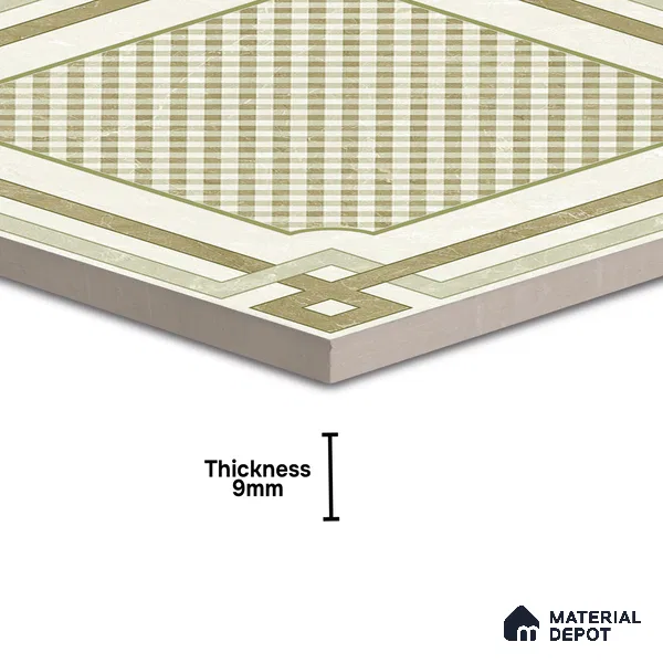 Beige Moroccan Wall & Floor Tile TL 06922 2 ft x 2 ft Vitrified Carving Matte Finish - 9 mm | Suitable For Kitchen, Bedroom, Dining Area | Please Expect a Slight Variation of Pattern