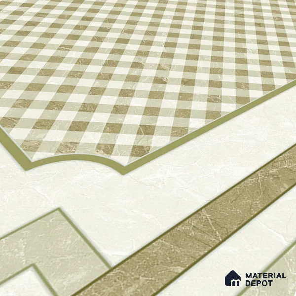 Beige Moroccan Wall & Floor Tile TL 06922 2 ft x 2 ft Vitrified Carving Matte Finish - 9 mm | Suitable For Kitchen, Bedroom, Dining Area | Please Expect a Slight Variation of Pattern