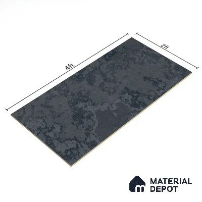 Black Rustic Wall & Floor Tile TL 06924 2 ft x 4 ft Vitrified Carving Matte Finish - 9 mm | 4 Random Design | Suitable for Living Room, Bedroom, Bathroom