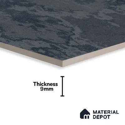 Black Rustic Wall & Floor Tile TL 06924 2 ft x 4 ft Vitrified Carving Matte Finish - 9 mm | 4 Random Design | Suitable for Living Room, Bedroom, Bathroom