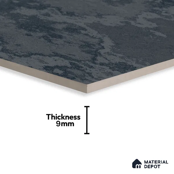 Black Rustic Wall & Floor Tile TL 06924 2 ft x 4 ft Vitrified Carving Matte Finish - 9 mm | 4 Random Design | Suitable for Living Room, Bedroom, Bathroom