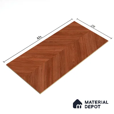 Brown Wood Floor Tile TL 06927   2 ft x 4 ft Vitrified Carving Matte Finish - 9 mm | Suitable for Living Room, Bedroom, Bathroom