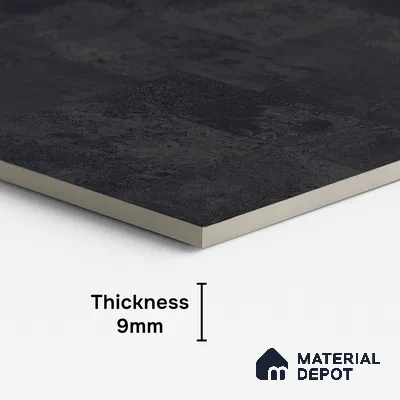 Black Stone Floor & Wall Tile TL 06936 Prestige Evardo Nero 2 ft x 4 ft Vitrified Carving Matte Finish - 9 mm | 4 Random Design | Suitable for Living Room, Bedroom, Bathroom