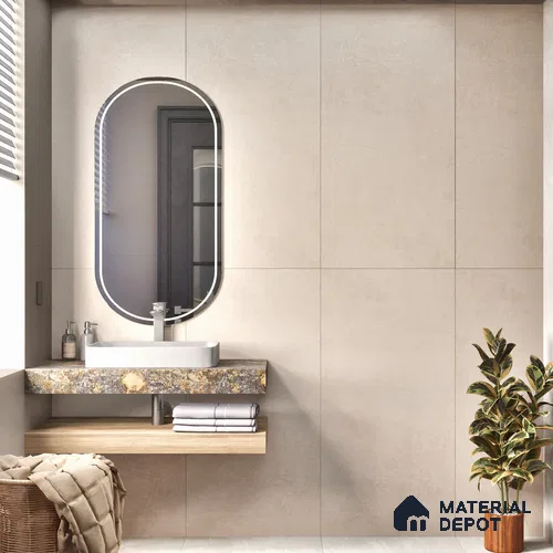 Beige Rustic Wall & Floor Tile TL 06937 2 ft x 4 ft Vitrified Carving Matte Finish - 9 mm | 6 Random Design | Suitable for Living Room, Bedroom, Bathroom