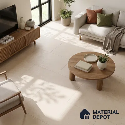 Beige Rustic Wall & Floor Tile TL 06937 2 ft x 4 ft Vitrified Carving Matte Finish - 9 mm | 6 Random Design | Suitable for Living Room, Bedroom, Bathroom