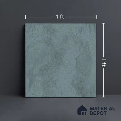 Blue Rustic Floor Tile TL 06945   1 ft x 1 ft Ceramic Carving Matte Finish - 9 mm | Suitable for Living Room, Bedroom, Bathroom