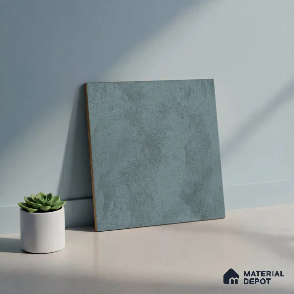 Blue Rustic Floor Tile TL 06945 1 ft x 1 ft Ceramic Carving Matte Finish - 9 mm | Suitable for Living Room, Bedroom, Bathroom
