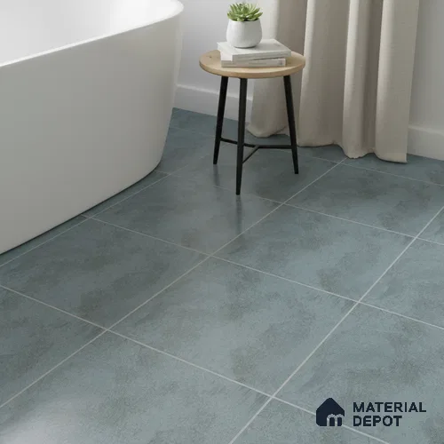 Blue Rustic Floor Tile TL 06945   1 ft x 1 ft Ceramic Carving Matte Finish - 9 mm | Suitable for Living Room, Bedroom, Bathroom