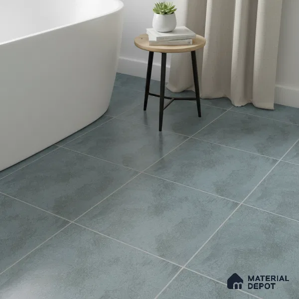 Blue Rustic Floor Tile TL 06945 1 ft x 1 ft Ceramic Carving Matte Finish - 9 mm | Suitable for Living Room, Bedroom, Bathroom