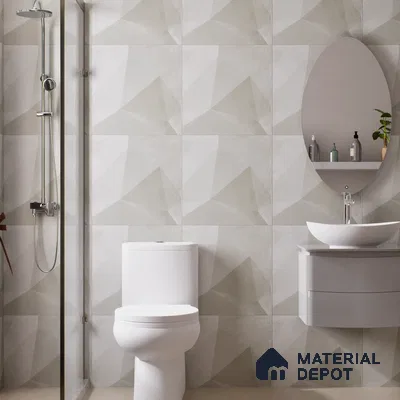 Beige Cement Wall & Floor Tile TL 06946 2 ft x 2 ft Vitrified Carving Matte Finish - 9 mm | Suitable for Living Room, Bedroom, Bathroom | Please Expect a Slight Variation of Pattern
