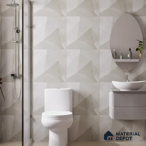 Beige Cement Wall & Floor Tile TL 06946 2 ft x 2 ft Vitrified Carving Matte Finish - 9 mm | Suitable for Living Room, Bedroom, Bathroom | Please Expect a Slight Variation of Pattern