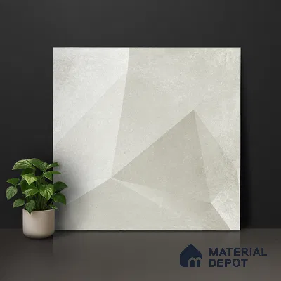 Beige Cement Wall & Floor Tile TL 06946 2 ft x 2 ft Vitrified Carving Matte Finish - 9 mm | Suitable for Living Room, Bedroom, Bathroom | Please Expect a Slight Variation of Pattern