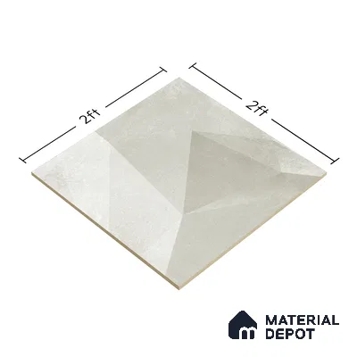 Beige Cement Wall & Floor Tile TL 06946 2 ft x 2 ft Vitrified Carving Matte Finish - 9 mm | Suitable for Living Room, Bedroom, Bathroom | Please Expect a Slight Variation of Pattern