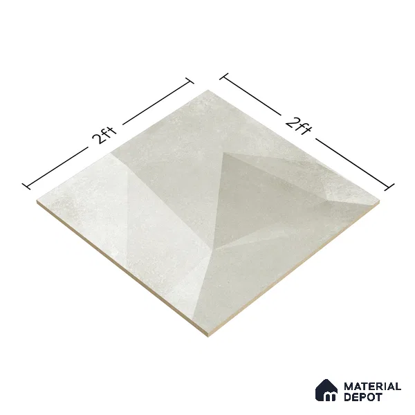 Beige Cement Wall & Floor Tile TL 06946 2 ft x 2 ft Vitrified Carving Matte Finish - 9 mm | Suitable for Living Room, Bedroom, Bathroom | Please Expect a Slight Variation of Pattern