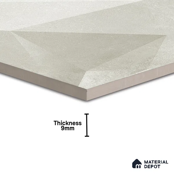 Beige Cement Wall & Floor Tile TL 06946 2 ft x 2 ft Vitrified Carving Matte Finish - 9 mm | Suitable for Living Room, Bedroom, Bathroom | Please Expect a Slight Variation of Pattern