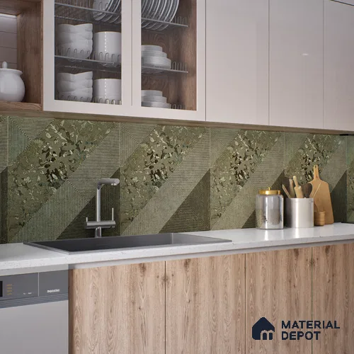 Patterned Wall & Floor Tile TL 06960 2 ft x 2 ft Vitrified Carving Matte Finish - 9 mm | Suitable for Living Room, Bedroom, Bathroom | Please Expect a Slight Variation of Pattern