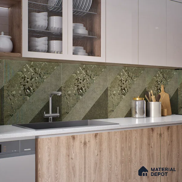 Patterned Wall & Floor Tile TL 06960 2 ft x 2 ft Vitrified Carving Matte Finish - 9 mm | Suitable for Living Room, Bedroom, Bathroom | Please Expect a Slight Variation of Pattern
