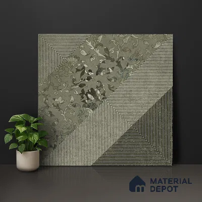 Patterned Wall & Floor Tile TL 06960   2 ft x 2 ft Vitrified Carving Matte Finish - 9 mm | Suitable for Living Room, Bedroom, Bathroom | Please Expect a Slight Variation of Pattern